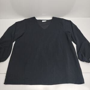 Qearal V-Neck Blouson Long Sleeve Versatile Casual Dress Blouse Women's Size L